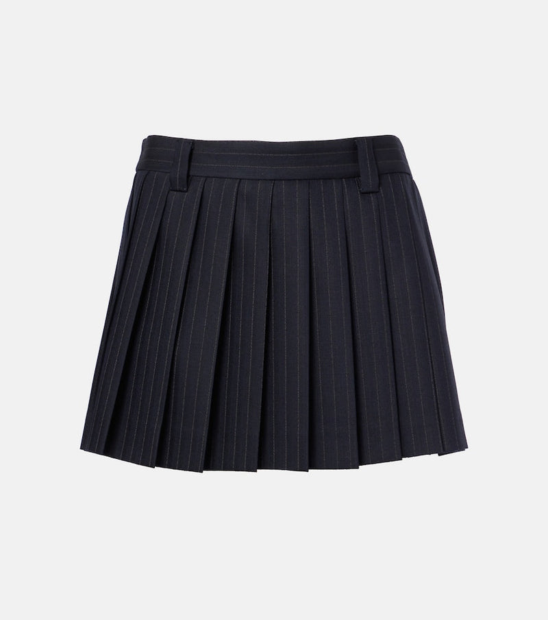 Miu Miu Pleated wool-blend miniskirt