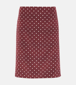 Miu Miu Polka-dot silk pencil skirt | LYBSTORE