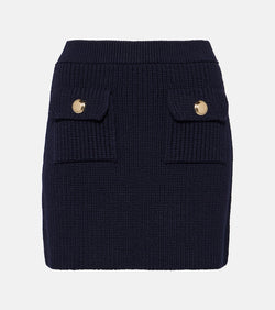 Miu Miu Ribbed-knit wool miniskirt