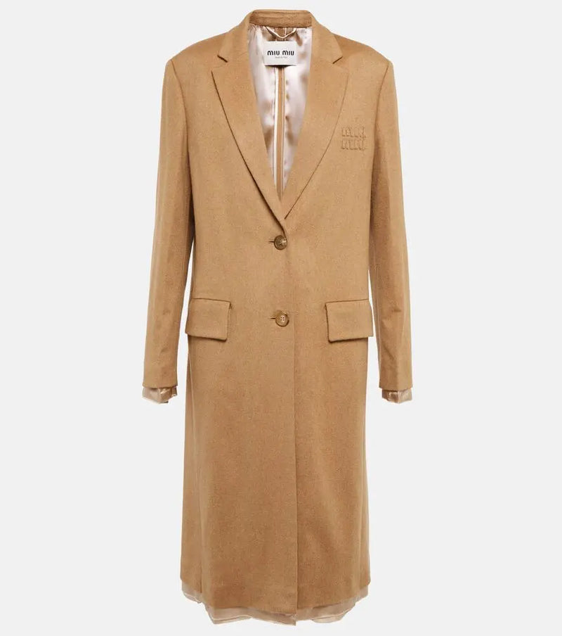 Miu Miu Single-breasted camel hair coat