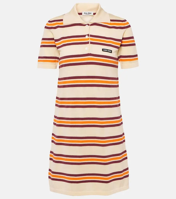 Miu Miu Striped cotton and silk minidress