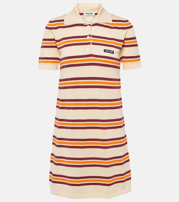 Miu Miu Striped cotton and silk minidress | LYBSTORE