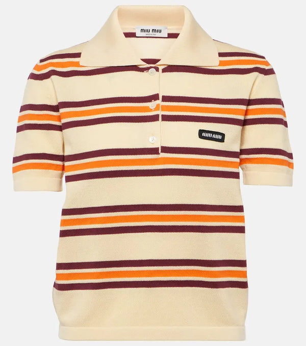 Miu Miu Striped cotton and silk polo shirt