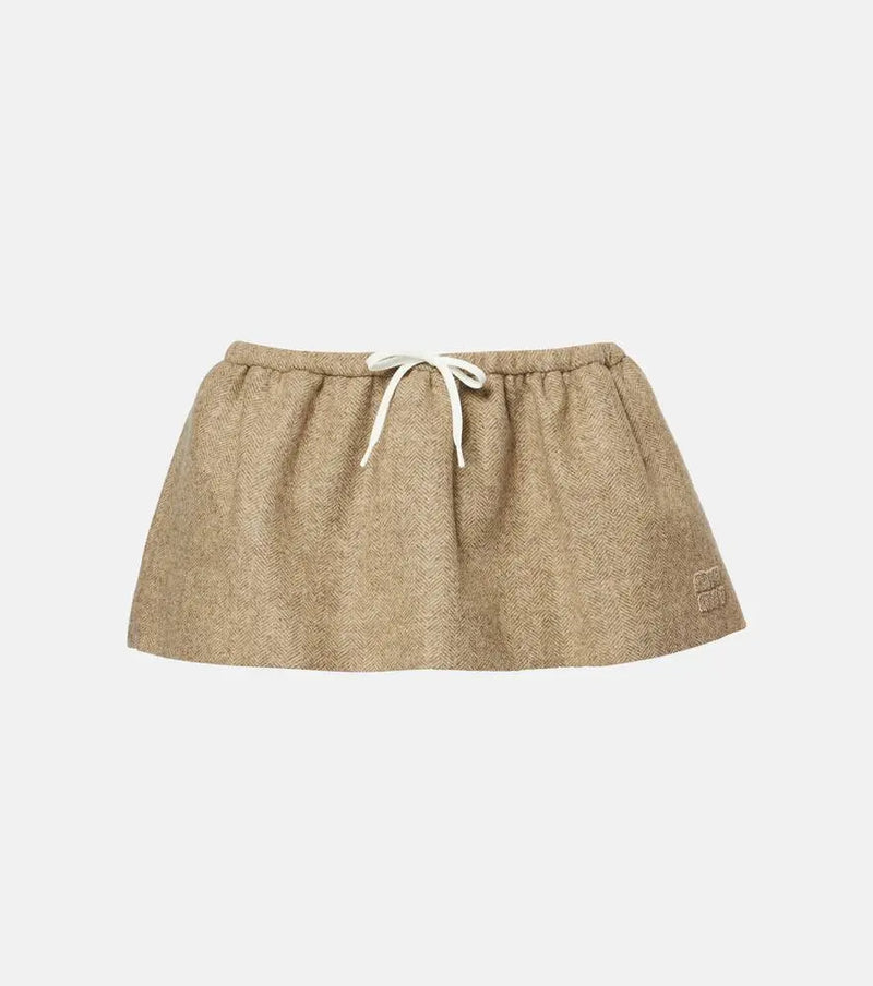 Miu Miu Virgin wool miniskirt | LYBSTORE