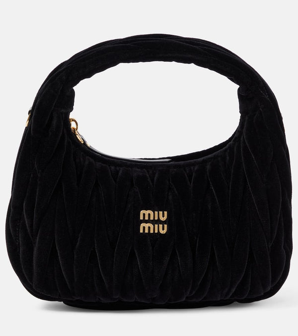 Miu Miu Wander Small velvet shoulder bag