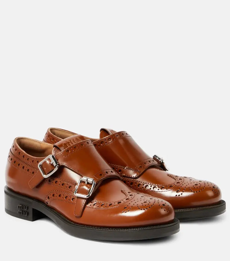 Miu Miu x Church's Double Monk leather brogues | LYBSTORE