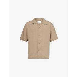 Mens Mki Miyuki-Zoku Logo-embroidered relaxed-fit woven shirt