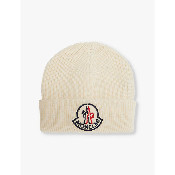 Moncler Brand-patch wool-knit beanie hat | LYBSTORE