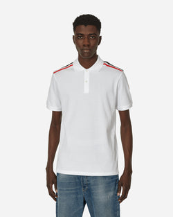 Moncler Striped Polo Shirt White