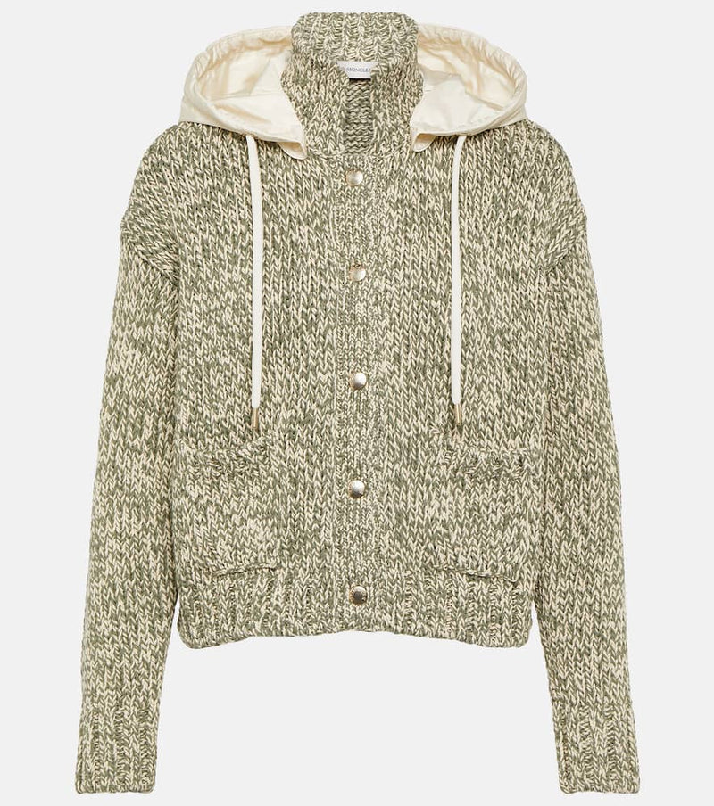 Moncler Cropped cotton-blend cardigan | LYBSTORE