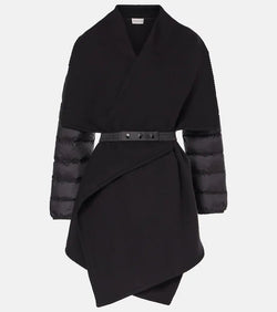 Moncler Down-paneled wool-blend coat