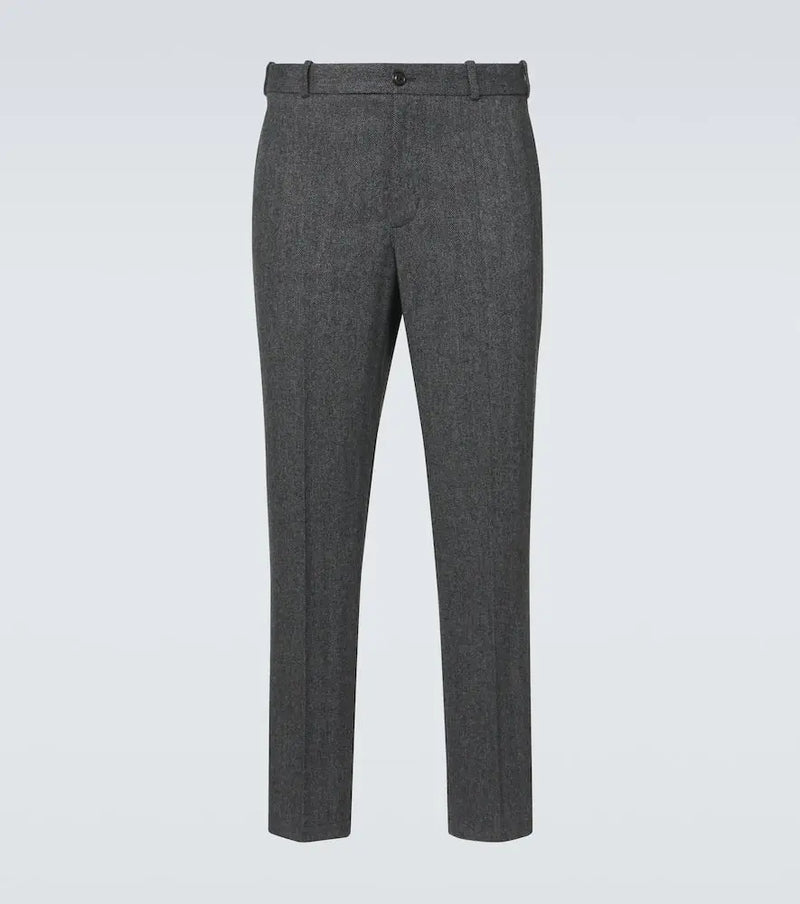 Moncler Herringbone wool-blend straight pants