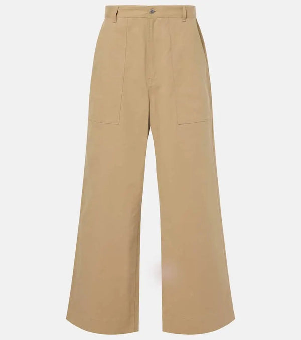 Moncler High-rise gabardine wide-leg pants | LYBSTORE