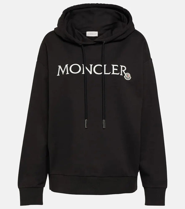 Moncler Logo cotton jersey hoodie | LYBSTORE