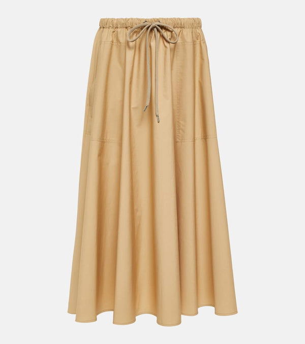 Moncler Logo cotton midi skirt | LYBSTORE