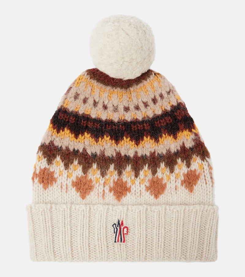 Moncler Logo intarsia wool and alpaca-blend beanie