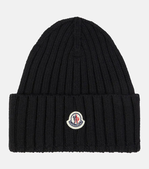 Moncler Logo virgin wool beanie | LYBSTORE