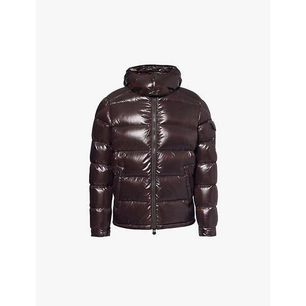 Mens Moncler Maya logo-patch padded shell-down jacket