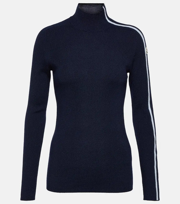 Moncler Ribbed-knit virgin wool turtleneck sweater | LYBSTORE