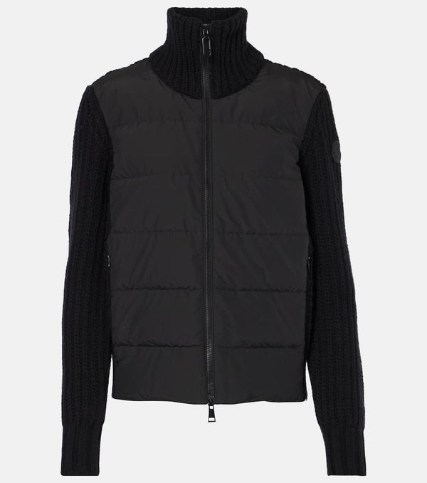 Moncler Wool and cashmere down-paneled cardigan