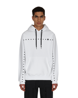 Moncler Genius 7 Moncler FRGMT Hiroshi Fujiwara Printed Stars Hooded Sweatshirt White