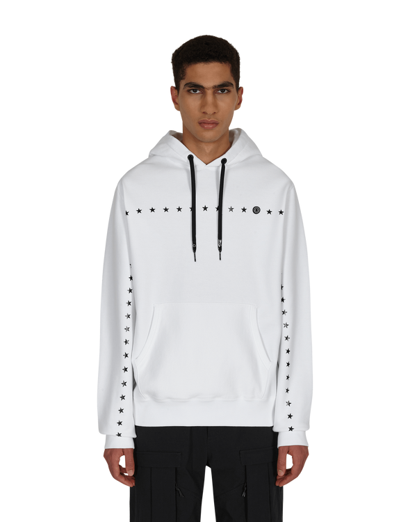 Moncler Genius 7 Moncler FRGMT Hiroshi Fujiwara Printed Stars Hooded Sweatshirt White