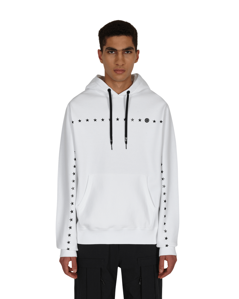 Moncler Genius 7 Moncler FRGMT Hiroshi Fujiwara Printed Stars Hooded Sweatshirt White