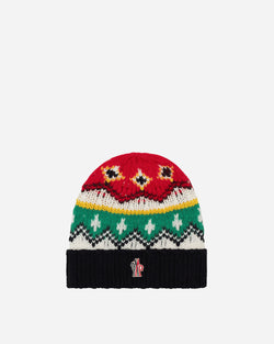 Moncler Grenoble Jacquard Wool and Alpaca Beanie Optical White