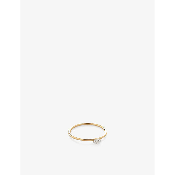 Monica Vinader Marquise-cut polished-finish 14ct solid gold and diamond ring | LYBSTORE