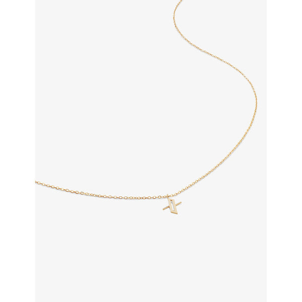 Monica Vinader Small letter X 14ct yellow-gold pendant necklace