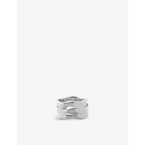 Monica Vinader Wave Triple Band sterling-silver ring | LYBSTORE