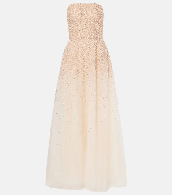 Monique Lhuillier Embroidered corset gown