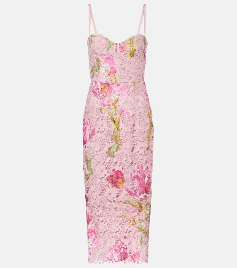 Monique Lhuillier Guipure lace bustier dress | LYBSTORE