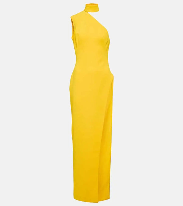 Mônot Asymmetric crêpe maxi dress | LYBSTORE