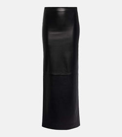 Mônot Low-rise leather maxi skirt