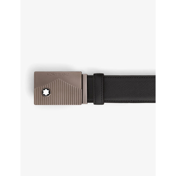 Montblanc Logo-engraved buckle leather belt