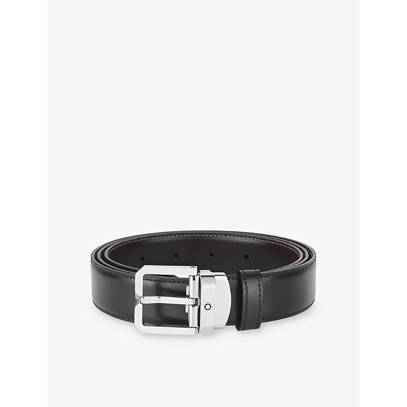  Montblanc Logo-engraved reversible leather belt