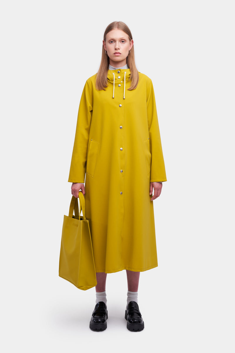 Mosebacke Long Matte Print Raincoat Gold