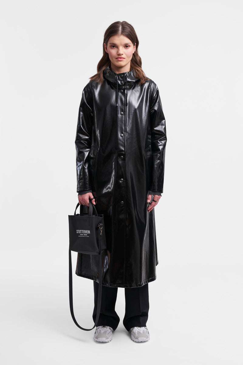 Mosebacke Long Opal Raincoat Black