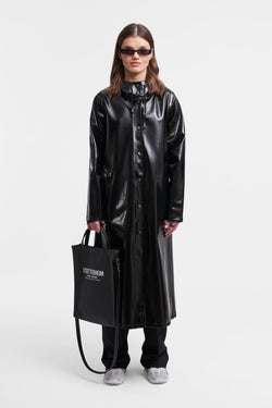 Mosebacke Long Print Opal Raincoat Black