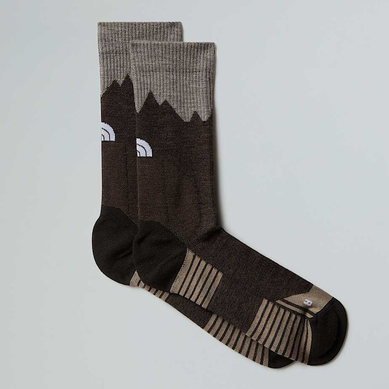 The North Face Mountain Hiking Crew Socks Smokey Brown-mushroom Grey male