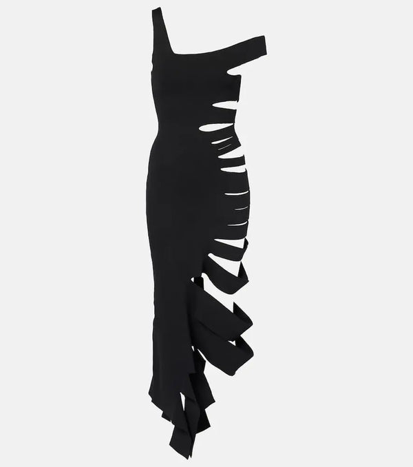 Mugler Asymmetric cutout midi dress | LYBSTORE