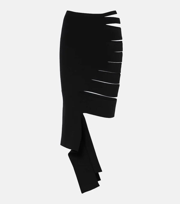 Mugler Asymmetric cutout midi skirt | LYBSTORE