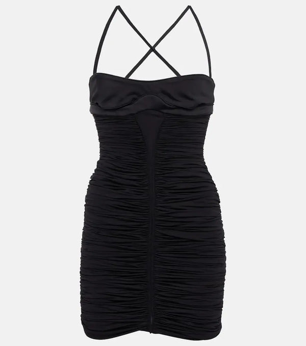 Mugler Crossover ruched minidress | LYBSTORE