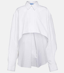 Mugler Draped cotton poplin shirt