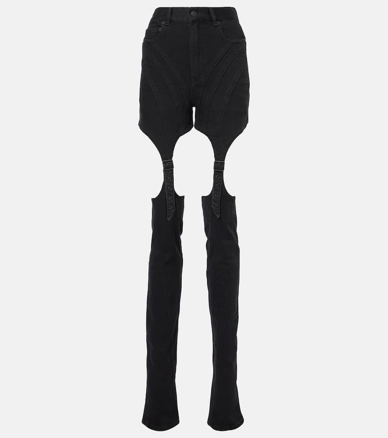 Mugler High-rise cutout skinny jeans