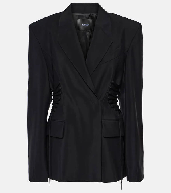 Mugler Lace-up single-breasted blazer | LYBSTORE