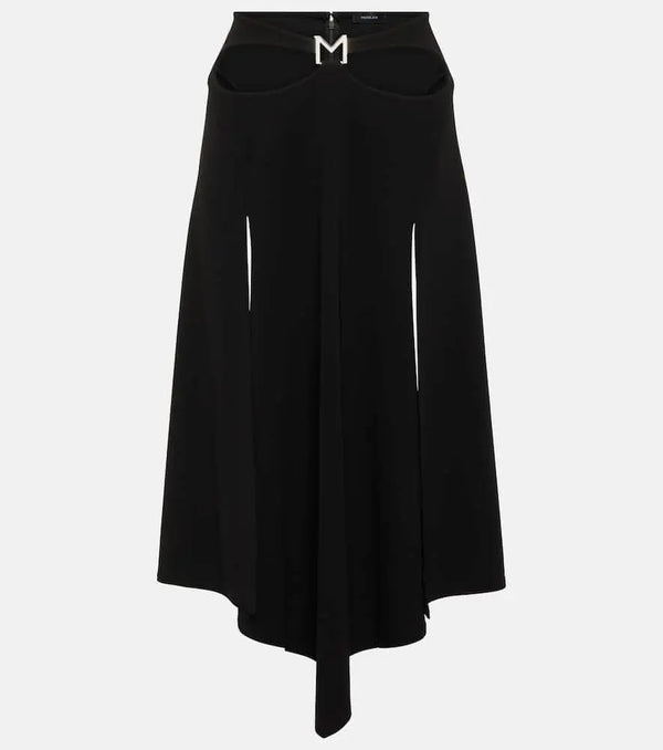 Mugler Logo asymmetric midi skirt | LYBSTORE