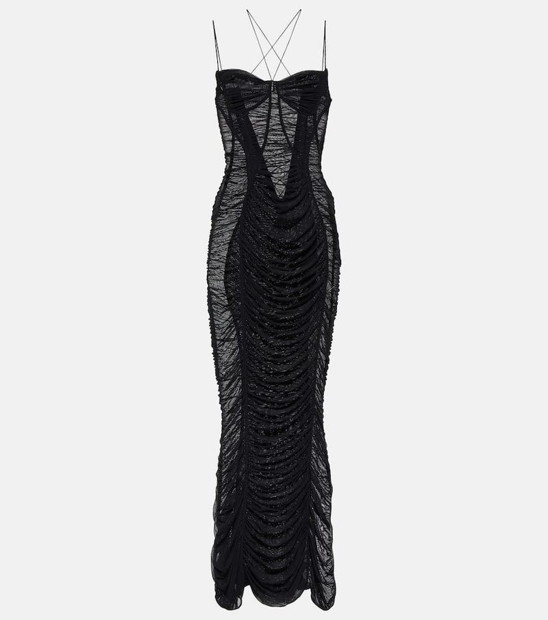 Mugler Mesh maxi dress