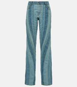 Mugler Patchwork straight jeans | LYBSTORE